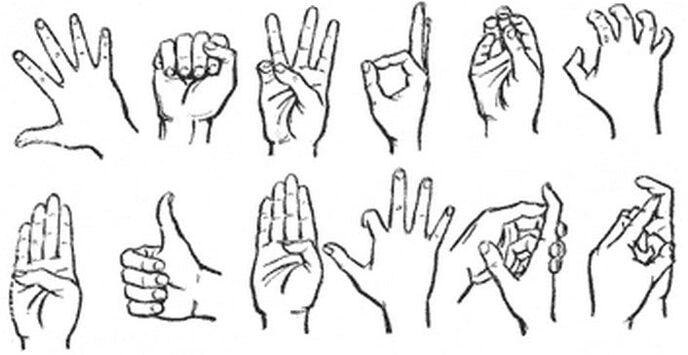 Therapeutische gymnastiek voor de vingers van de hand