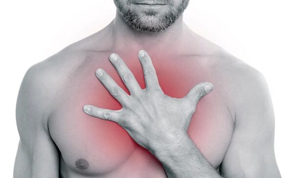 Pijn op de borst bij thoracale osteochondrose